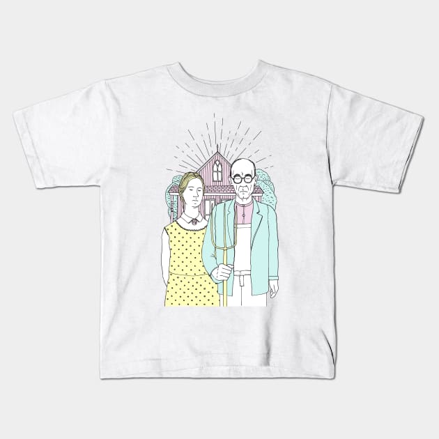 American Gothic Kids T-Shirt by astronaut